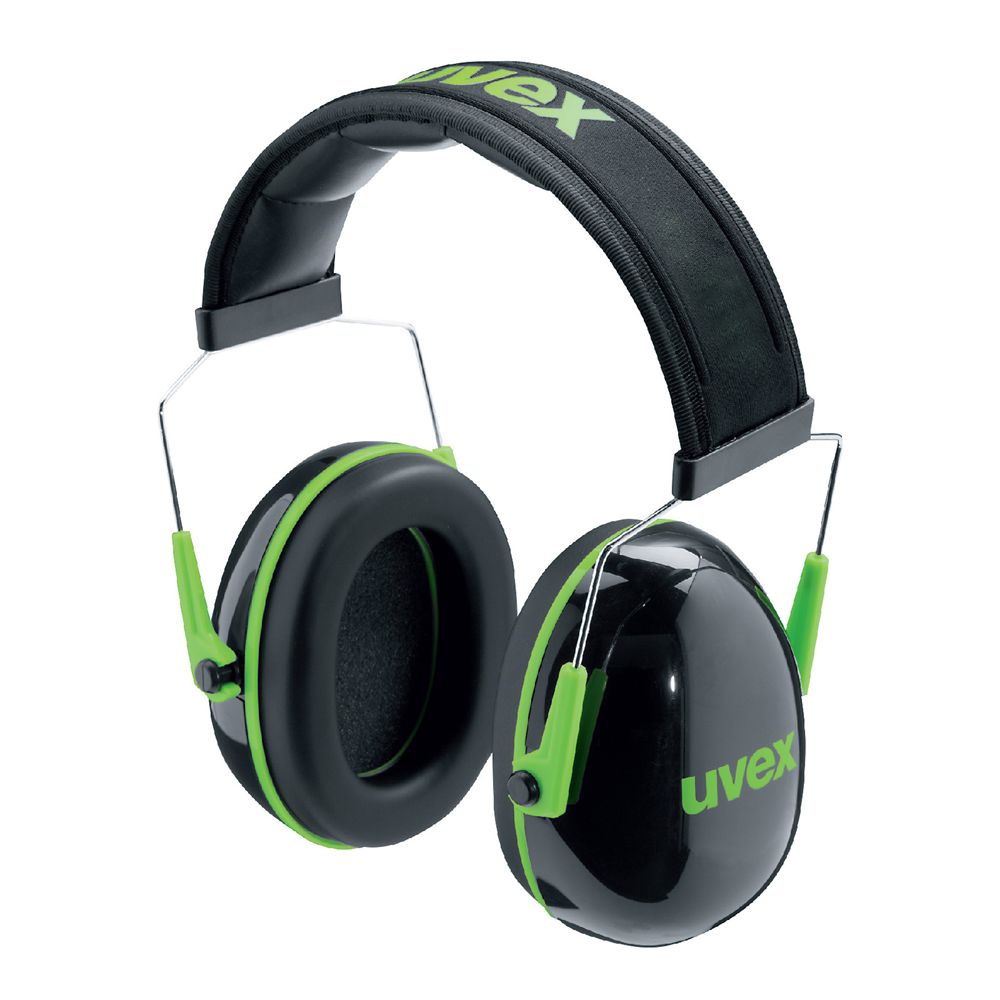 uvex K1, earmuffs, black/green, adjustable SNR 28