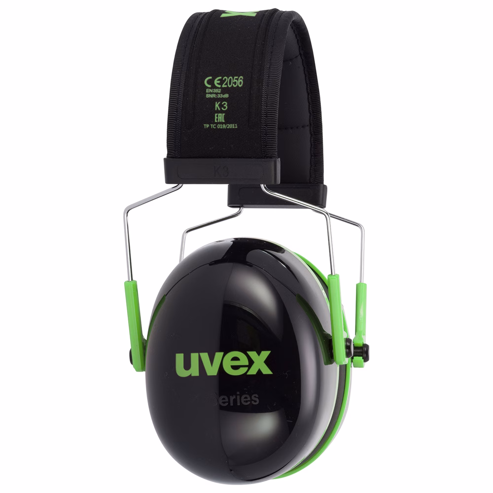 uvex K1, earmuffs, black/green, adjustable SNR 28 - Image 3