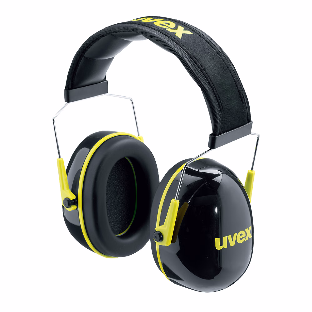 uvex K2, earmuffs, black/yellow, adjustable SNR 32