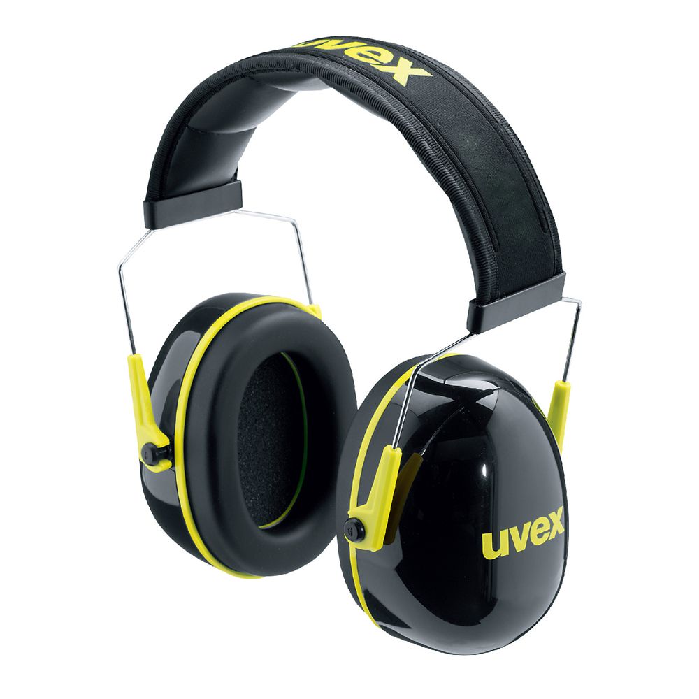 uvex K2, earmuffs, black/yellow, adjustable SNR 32