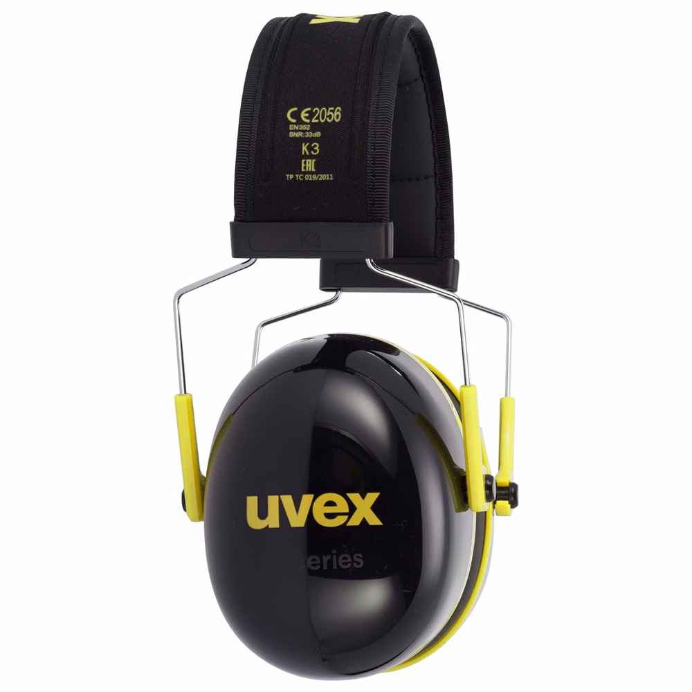 uvex K2, earmuffs, black/yellow, adjustable SNR 32 - Image 3