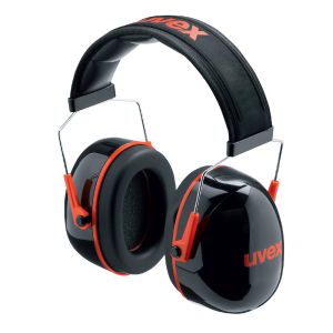 uvex K3, earmuffs, black/red, adjustable SNR 33