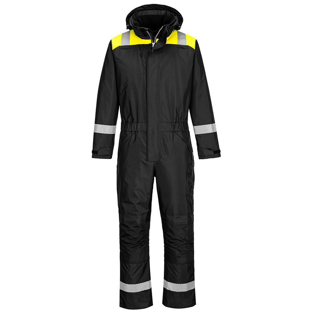 Portwest PW353 PW3 Winter Coverall Black/Yellow