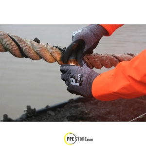 Pred Cedar Black Nitrile Foam Palm Coating Glove