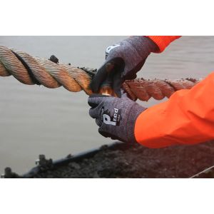 Pred Cedar Black Nitrile Foam Palm Coating Glove
