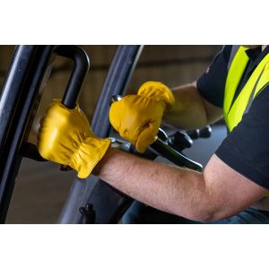 Supreme Quality Hide Drivers Glove - Gold
