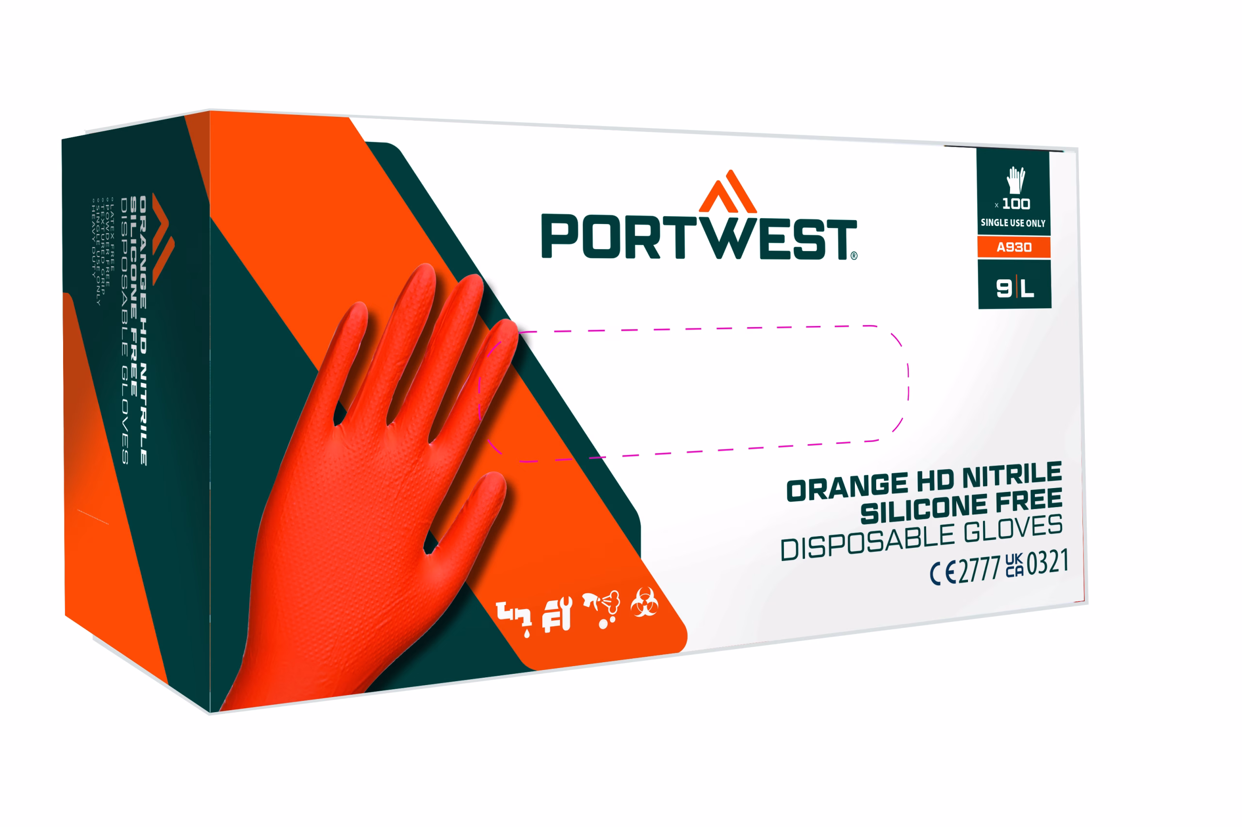 Portwest A930 7 mil Disposable Nitrile Glove (PK 100)